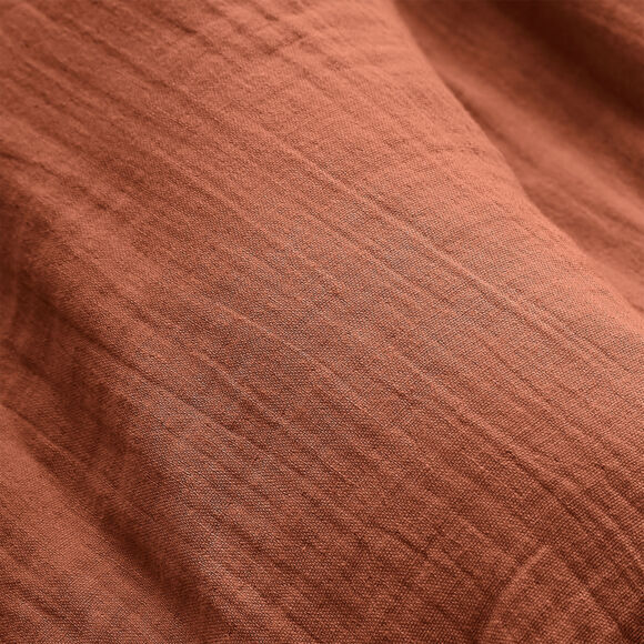 Coussin de sol gaze de coton (50 x 50 cm) Gaïa Terracotta