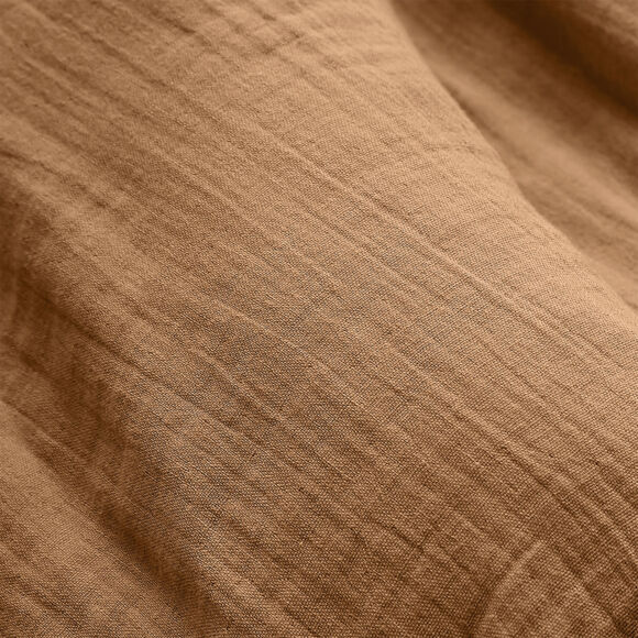 Coussin carré gaze de coton (60 x 60 cm) Gaïa Camel