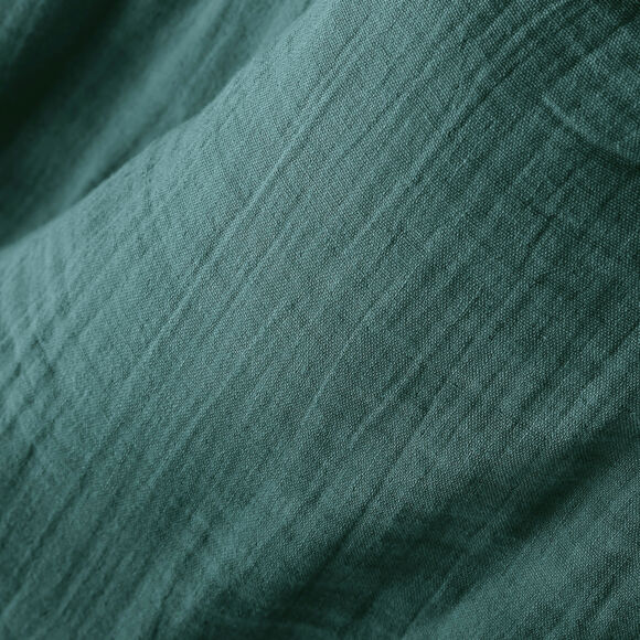 Coussin rectangulaire gaze de coton (40 x 60 cm) Gaïa Bleu canard