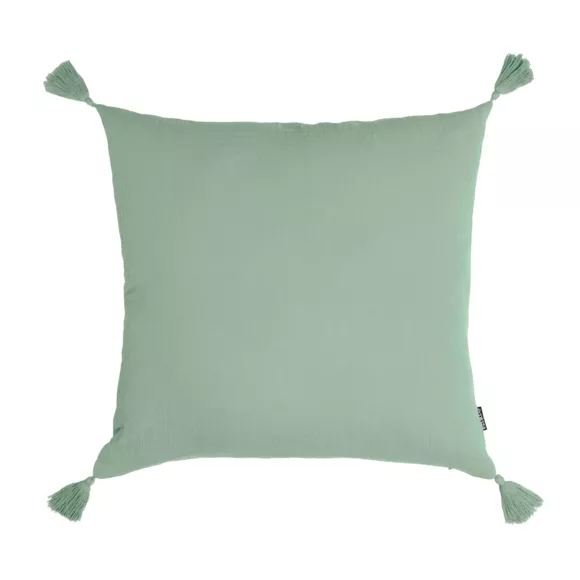 Coussin carré gaze de coton (60 x 60 cm) Gaïa Vert eucalyptus