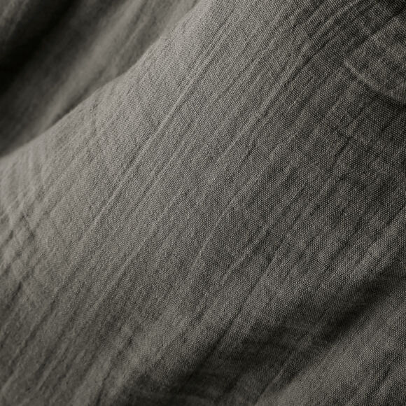 Rideau gaze de coton galon fronceur (140 x 240 cm) Gaïa Gris granit