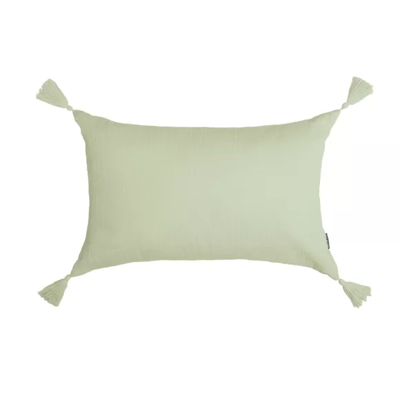 Cojín rectangular en gasa de algodón (40 x 60 cm) Gaïa Verde tilo