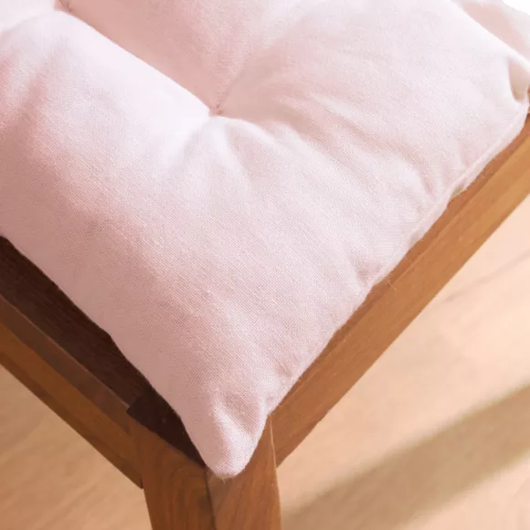 Coussin de chaise carré coton (40 x 40 cm) Pixel Rose poudré