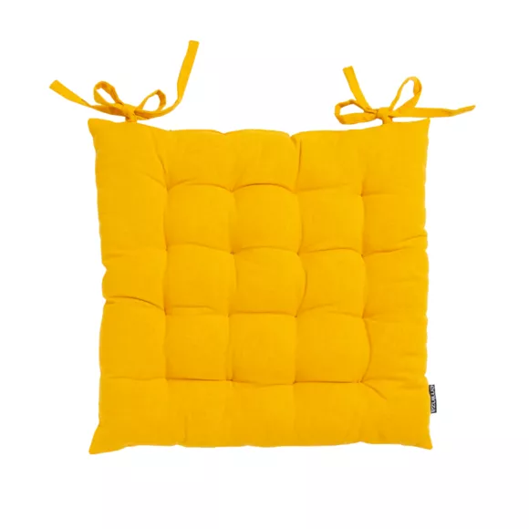 Coussin de chaise carré coton (40 x 40 cm) Pixel Jaune moutarde