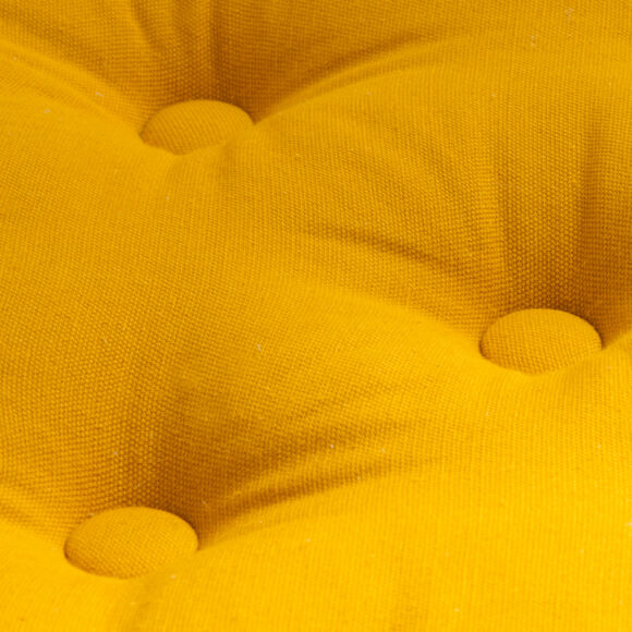 Cojín de suelo en algodón (60 x 60 cm) Pixel Amarillo mostaza