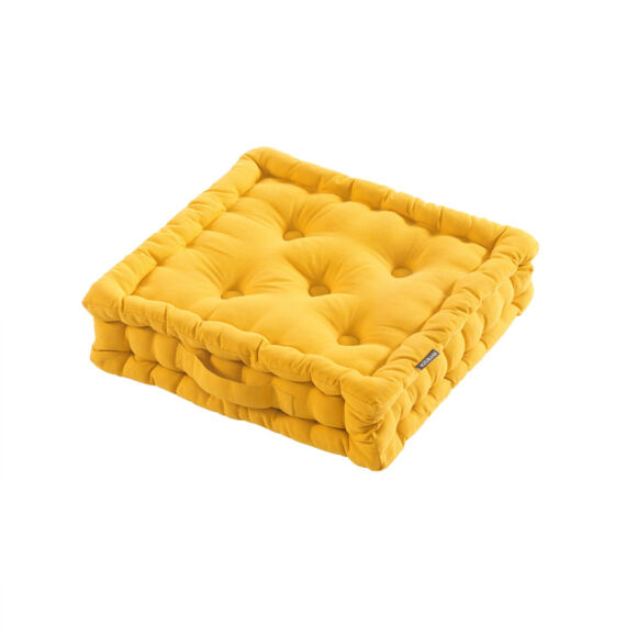 Cojín de suelo en algodón (40 x 40 cm) Pixel Amarillo mostaza