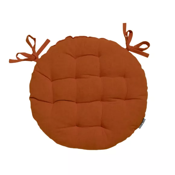 Cojín redondo para silla en algodón (40 cm) Pixel Terracota