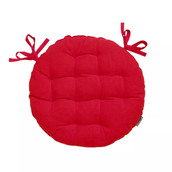 Cuscino rotondo in cotone per sedia (40 cm) Pixel Rosso