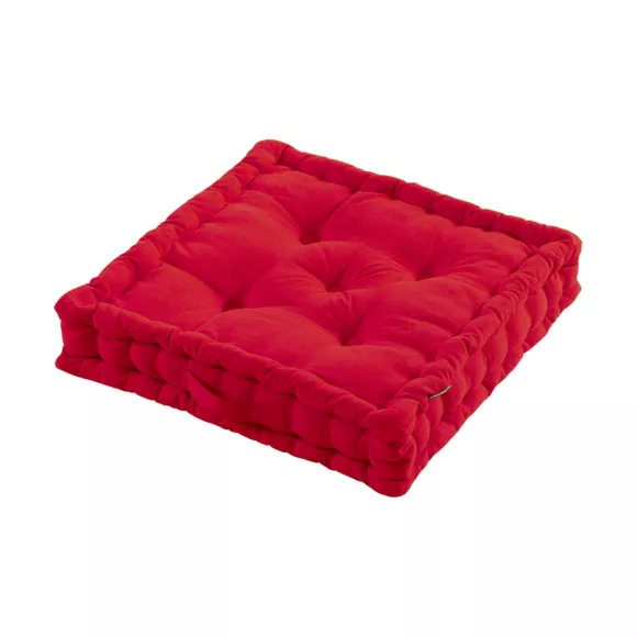 Cojín de suelo en algodón (50 x 50 cm) Pixel Rojo cereza
