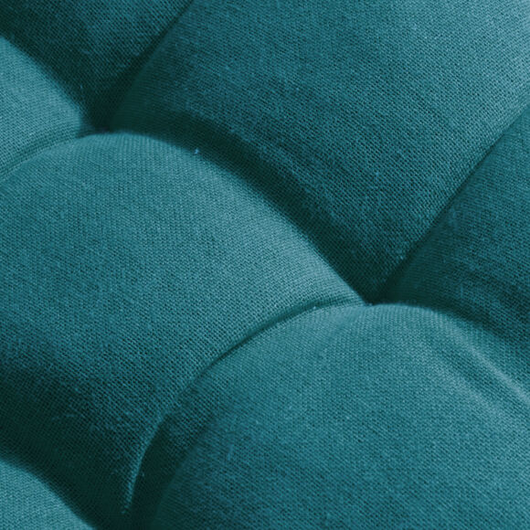 Coussin de chaise rond coton (40 cm) Pixel Bleu canard