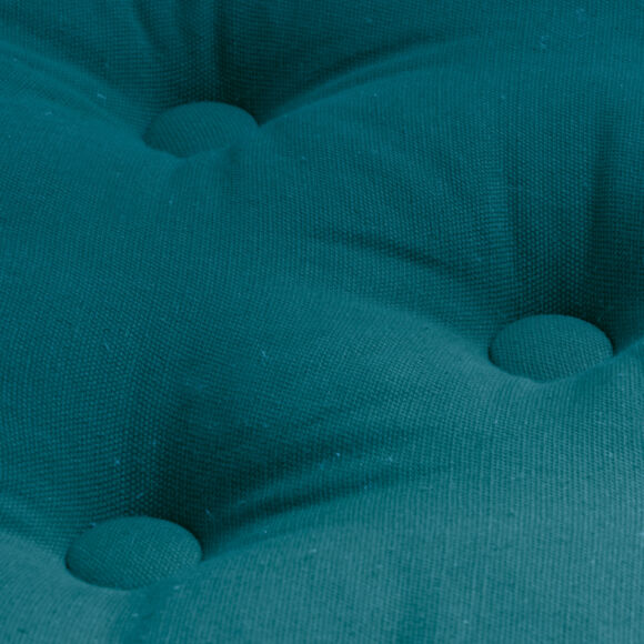 Coussin de sol coton (50 x 50 cm) Pixel Bleu canard