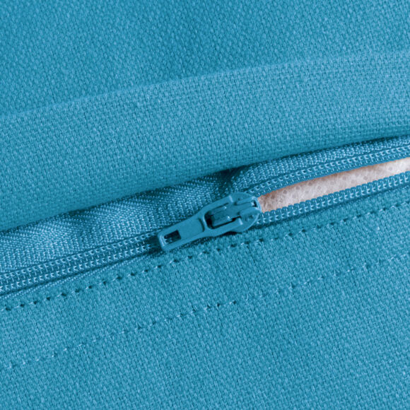 Coussin rectangulaire coton (40 x 60 cm) Pixel franges Bleu turquoise