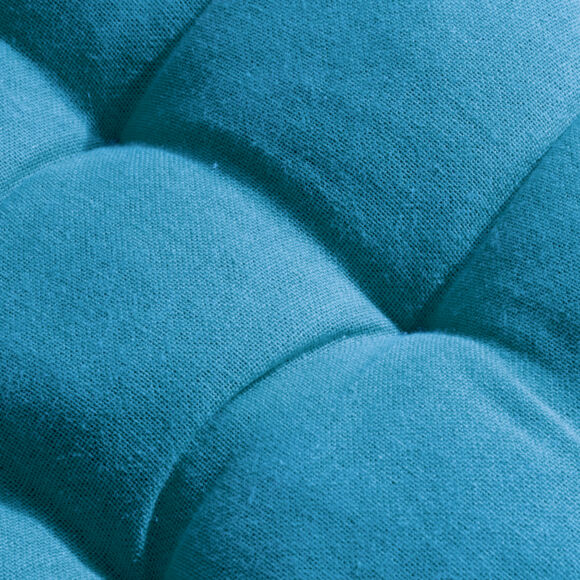 Coussin de chaise rond coton (40 cm) Pixel Bleu turquoise