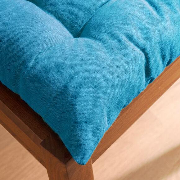Coussin de chaise carré coton (40 x 40 cm) Pixel Bleu turquoise