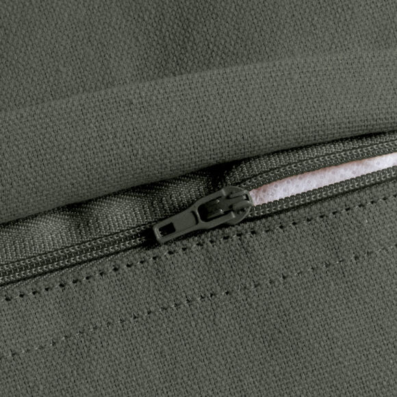Coussin rectangulaire coton (40 x 60 cm) Pixel franges Vert kaki