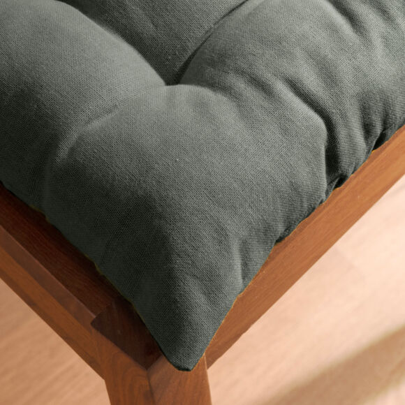 Coussin de chaise carré coton (40 x 40 cm) Pixel Vert kaki