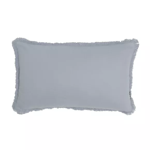 Cojín rectangular en algodón (40 x 60 cm) Pixel con flecos Gris