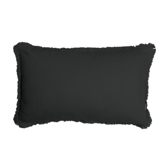 Coussin rectangulaire coton (40 x 60 cm) Pixel franges Noir