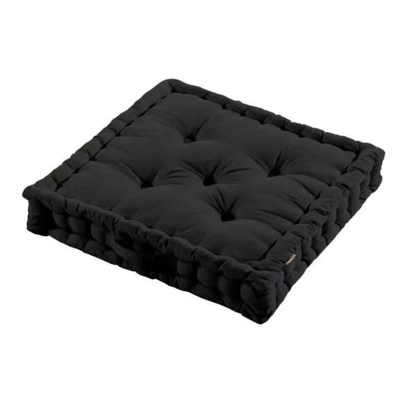 Cuscino da pavimento in cotone (60 x 60 cm) Pixel Nero
