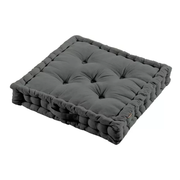 Coussin de sol coton (60 x 60 cm) Pixel Gris anthracite