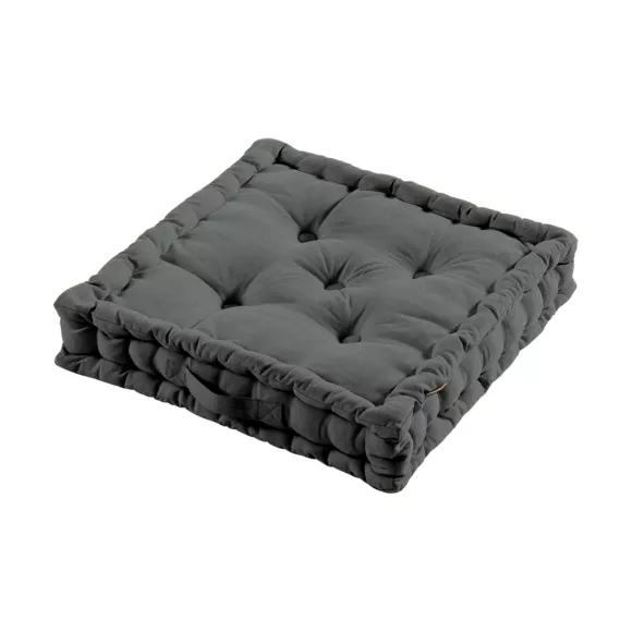 Coussin de sol coton (50 x 50 cm) Pixel Gris anthracite