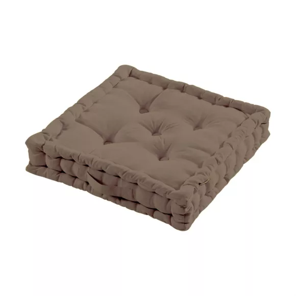 Coussin de sol coton (50 x 50 cm) Pixel Taupe