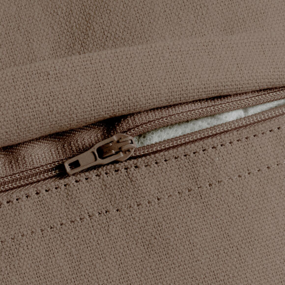 Coussin rectangulaire coton (40 x 60 cm) Pixel franges Taupe
