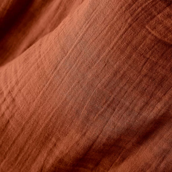 Rideau gaze de coton ajustable (140 x max 300 cm) Gaïa Terracotta