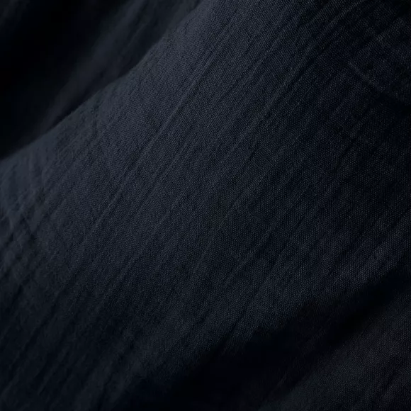 Cortina de gasa de algodón ajustable (280 x max 300 cm) Gaia Azul noche