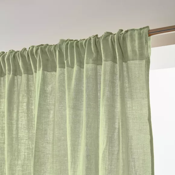 Tenda in  garza di cotone a passanti nascosti (180 x 240 cm) Gaïa Verde tiglio