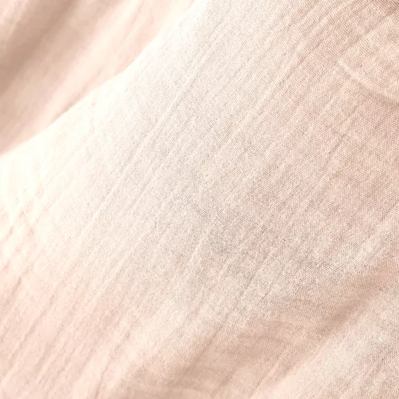 Rideau gaze de coton galon fronceur (140 x 240 cm) Gaïa Rose poudré