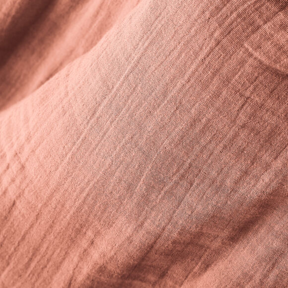 Overgordijn verstelbaar katoengaas (180 x max 300 cm) Gaïa Perzik roze