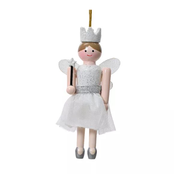 Hangende notenkraker (H12 cm) Fee prinses Wit