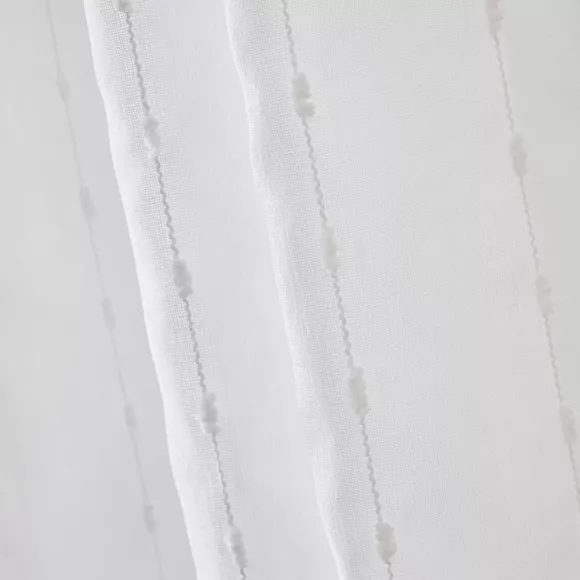 Visillo con cinta fruncida y pompones (140 x 240 cm) Axel Blanco
