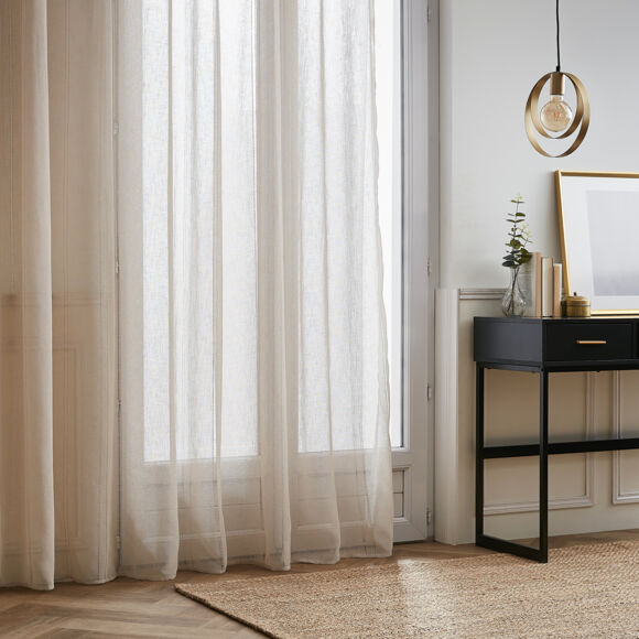 Visillo con cinta fruncida (280 x 240 cm) Léontine Beige