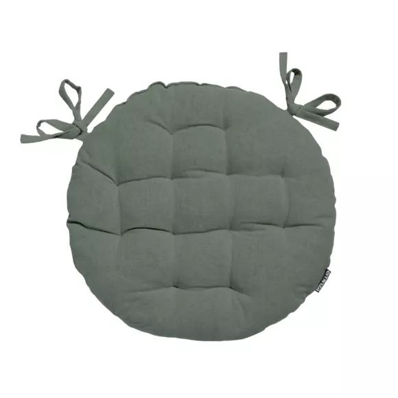 Cuscino rotondo in cotone per sedia (40 cm) Pixel Verde cachi
