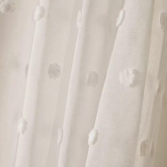 Voilage oeillets pompons (140 x 240 cm) Emie Beige