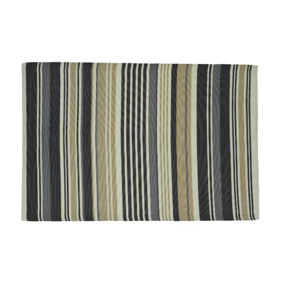 Outdoor vloerkleed rechthoekig (180 x 120 cm) met strepen Madrid - Grijs