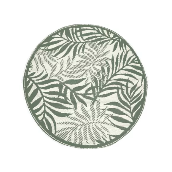 Tapis d'extérieur rond (D150 cm) Feuillage Vert