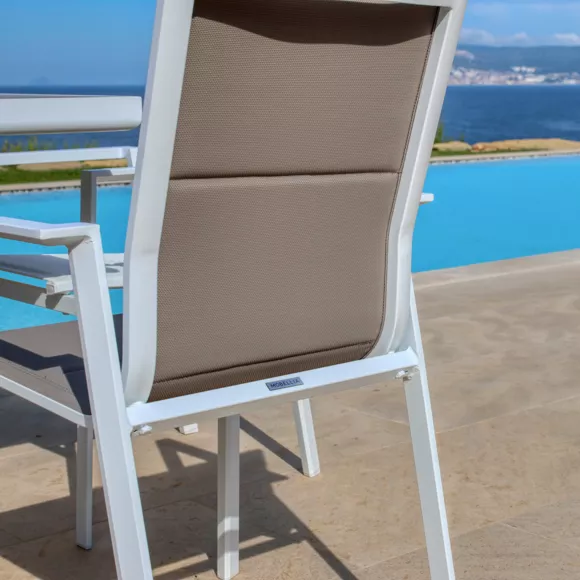 Sillón de jardín apilable en aluminio  Portofino - Topo
