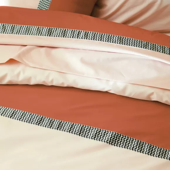 Funda nórdica en percal de algodón (280 x 240 cm) Macassar Cognac