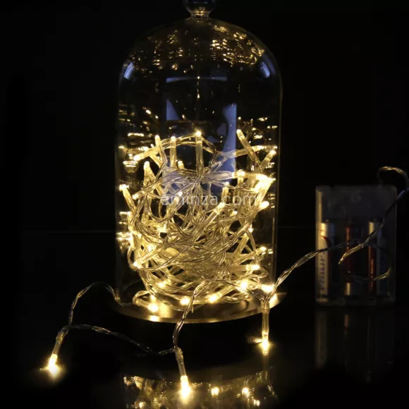 Guirlande lumineuse à piles 5 m Blanc chaud 50 LED
