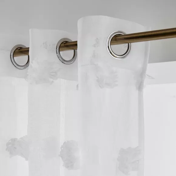 Voilage oeillets pompons (180 x 240 cm) Suzie Blanc