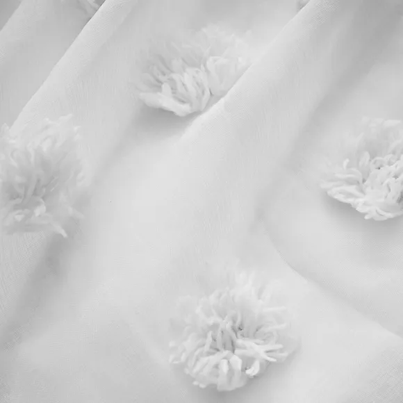 Voilage oeillets pompons (140 x 280 cm) Suzie Blanc