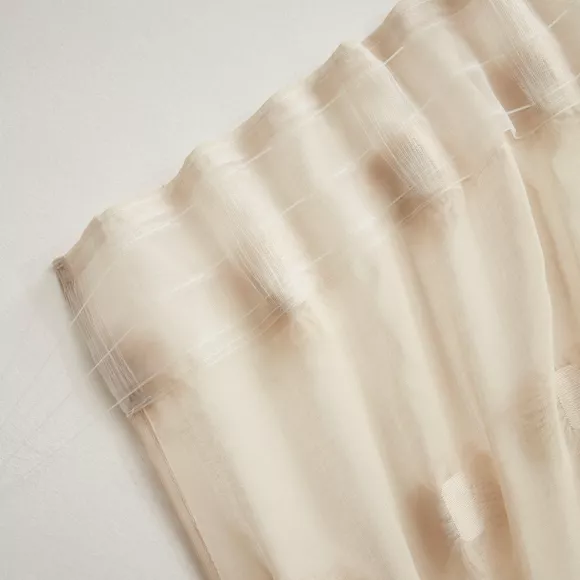 Cortina con cinta fruncida y pompones (140 x 240 cm) Suzie Beige