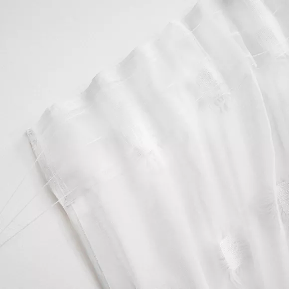 Visillo con cinta fruncida y pompones (140 x 240 cm) Suzie Blanco