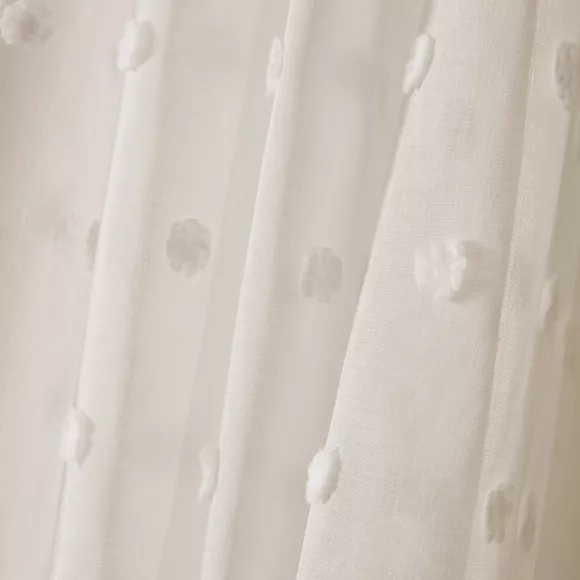 Visillo con cinta fruncidora y pompones (280 x 240 cm) Emie Beige