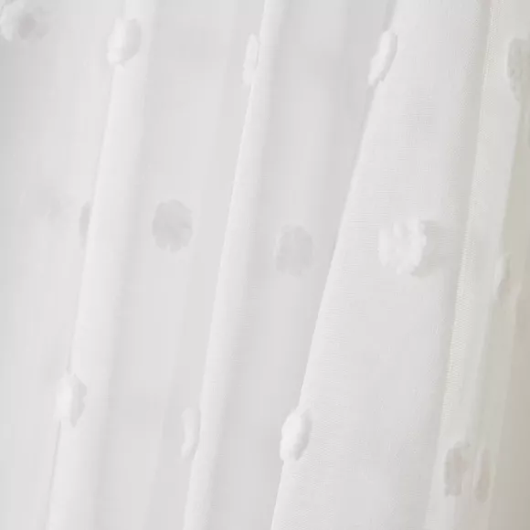 Voilage galon fronceur pompons (280 x 240 cm) Emie Blanc