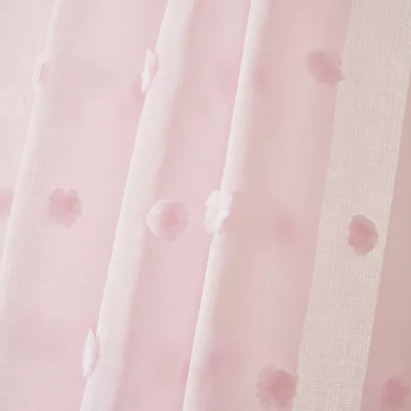 Voilage oeillets pompons (140 x 240 cm) Emie Rose