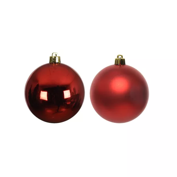 Lote de 12 bolas de Navidad (D60 mm) Alpine Rojo